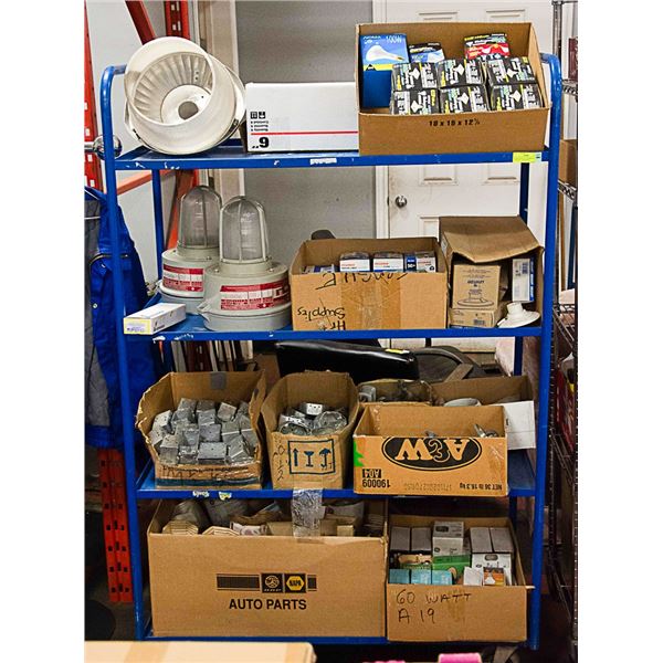 WHOLE RACK OF COMMERCIAL LIGHTING, HARDWARE,