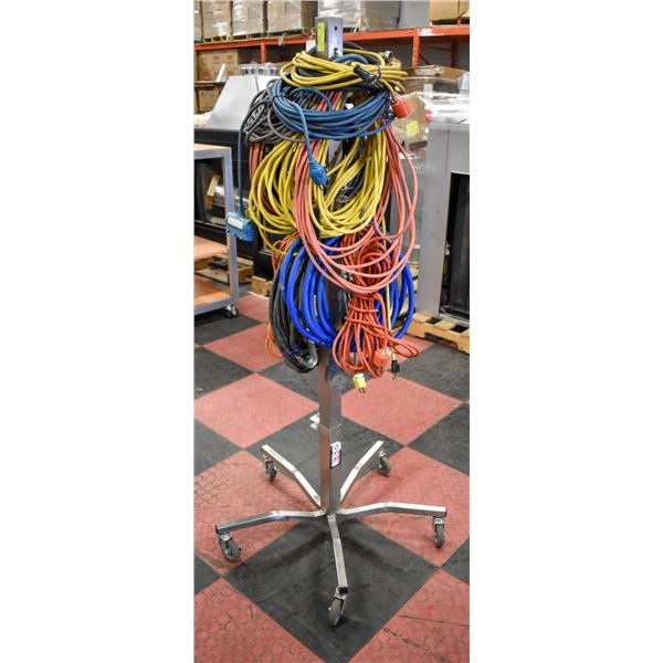 CORD RACK ON WHEELS WITH 12 EXT CORDS