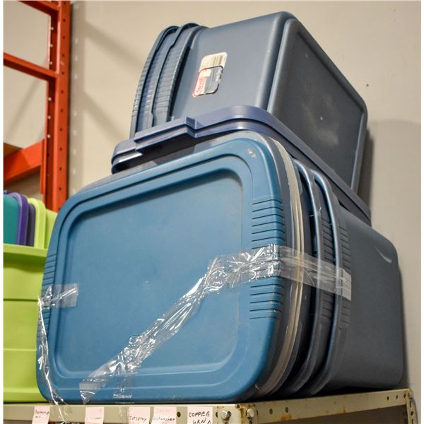 BUNDLE OF 6 STERILITE STORAGE TOTES - 4X 76L