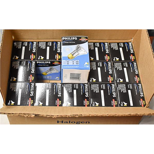 NEW CASE OF PHILIPS 2000 HOUR 50W BULBS