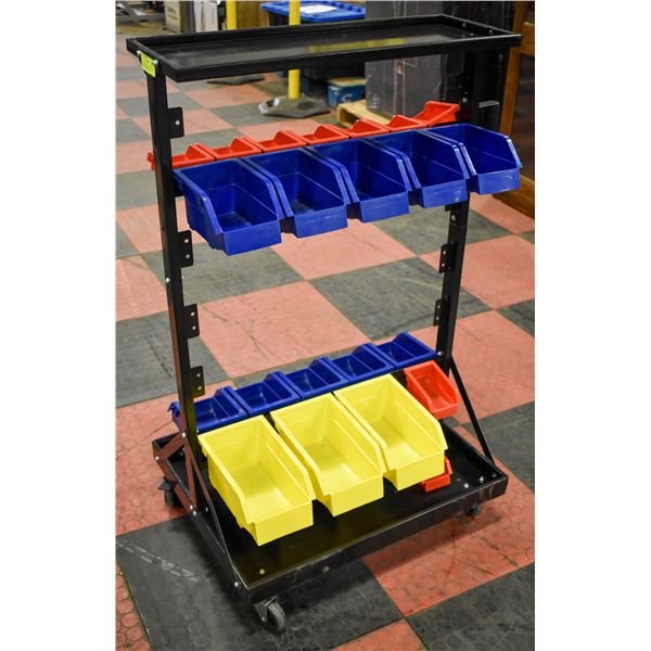 ROLLING ADJUSTABLE FASTNER SHELF WITH REMOVABLE