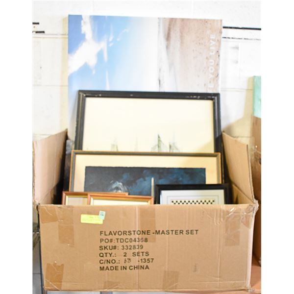LARGE BOX OF ESTATE ARTWORK - SEVERAL VINTAGE
