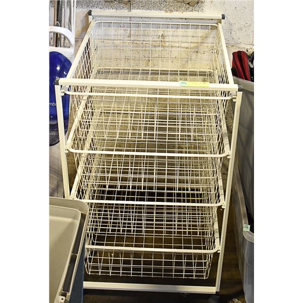 METAL 4 BASKET STURDY ROLLING STORAGE