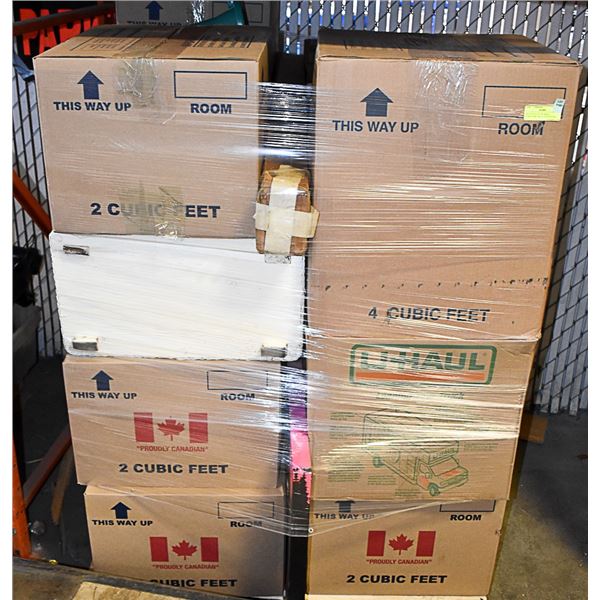 ESTATE PALLET W/ SMALL FURNITURE AND LOTS OF BOXES