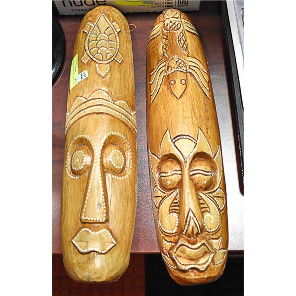 DECORATIVE WOODEN MASK 19IN