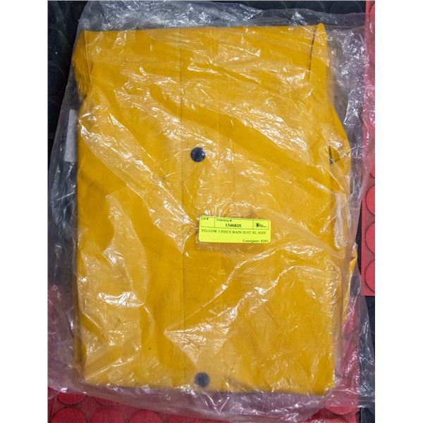 YELLOW 3 PIECE RAIN SUIT XL SIZE