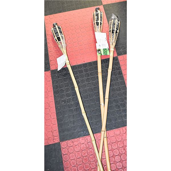 LOT OF 3 CITRONELLA TIKI TORCHES