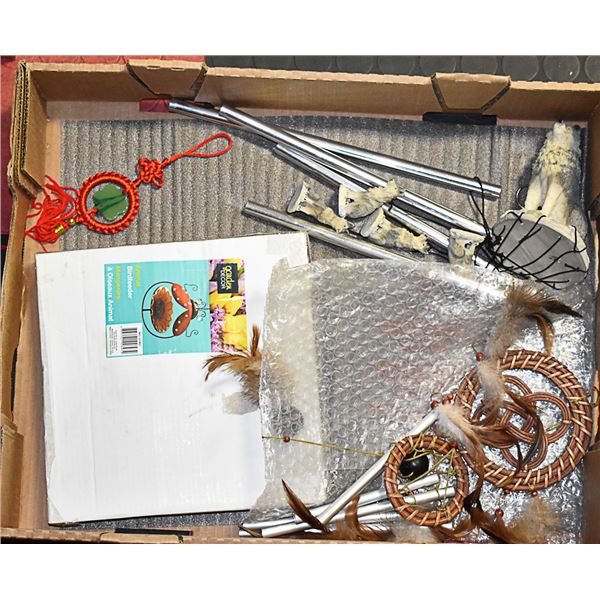 FLAT WITH WOLF WIND CHIME, NATIVE WIND CHIME