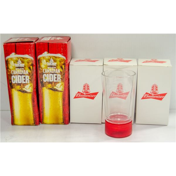 NEW BUDWEISER RED LIGHT GLASSES