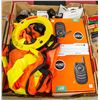 Image 1 : FLAT OF ASSORTED TOOLS INCLUDING 2 SAFETY VESTS,