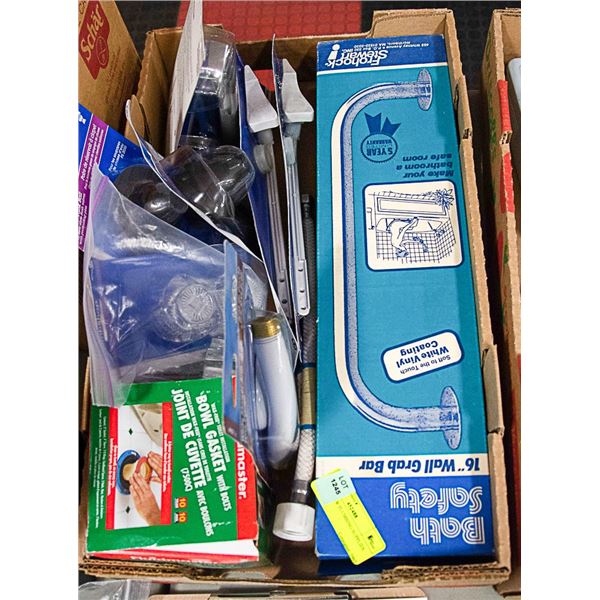 BOX OF NEW PLUMBING SUPPLIES