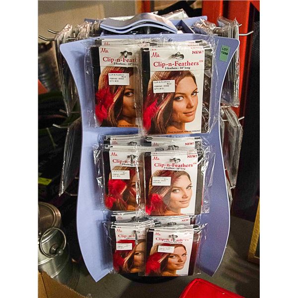 DISPLAY WITH CLIP IN FEATHERS