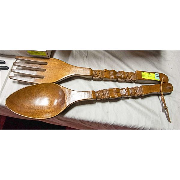 HANDCRAFTED WOODEN SPOON AND FORK