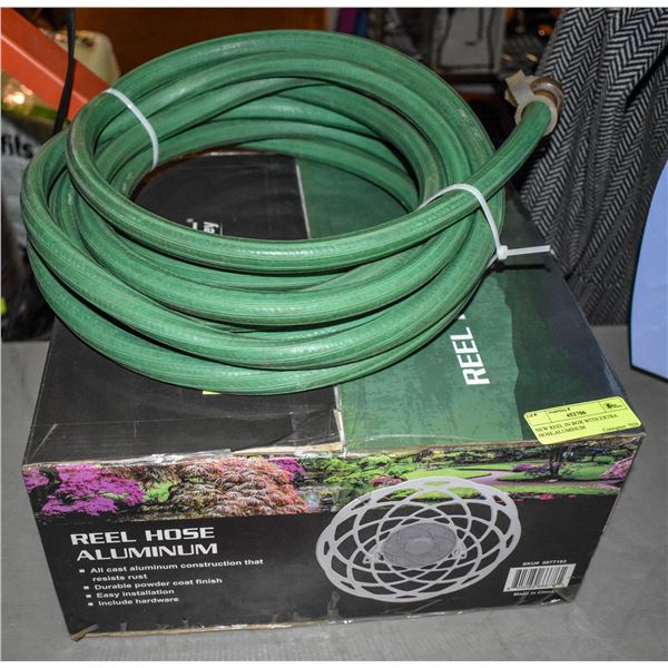NEW REEL IN BOX WITH EXTRA HOSE,ALUMINUM