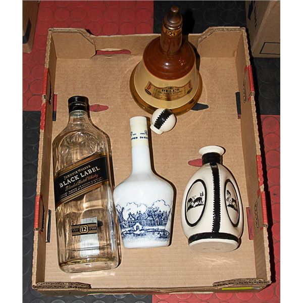 4 ANTIQUE LIQUOR BOTTLE DCOR