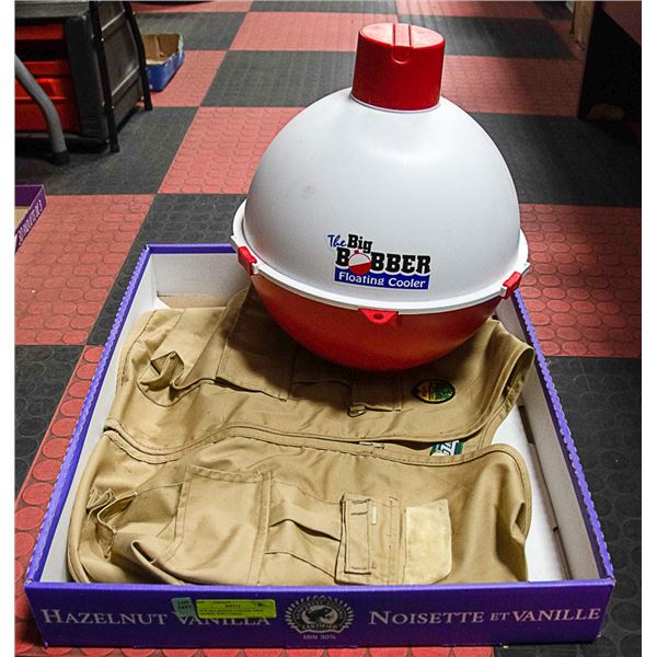 NEW BIG BOPPER COOLER +NEW FISHING VEST-LARGE