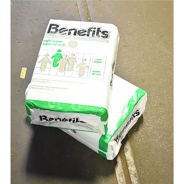 LOT OF 2 ADULT DIAPERS 20 PADS