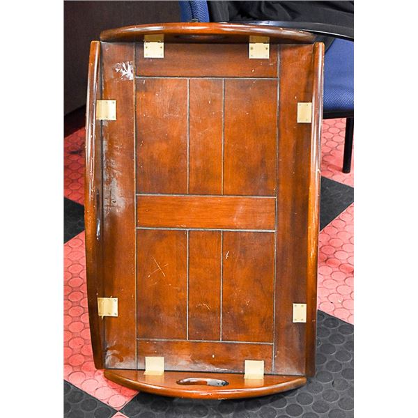 WOODEN FOLDING TRAY WITH DECOR