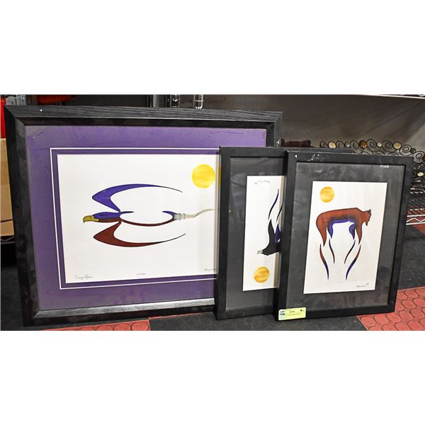 3 ORIGINAL ARTWORK PIECES