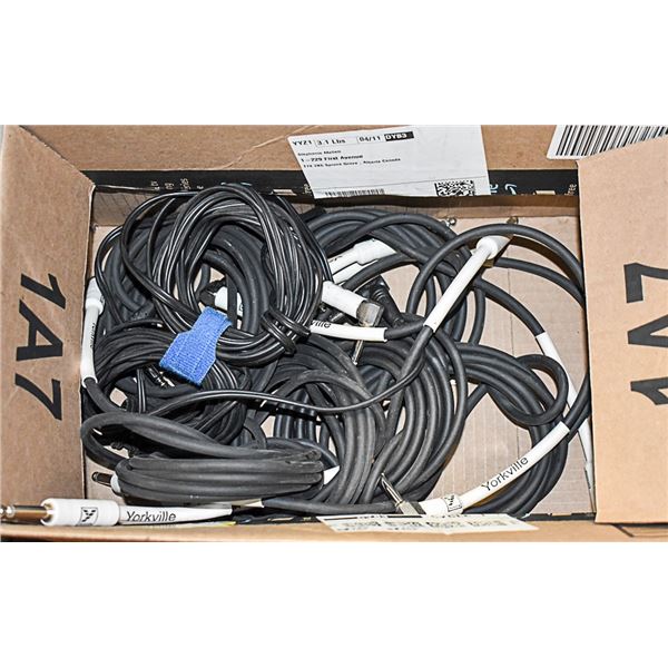 BOX OF INSTRUMENT CABLES (GUITARS, KEYBOARDS ETC)