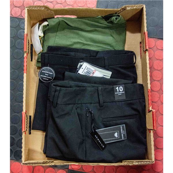 FLAT WITH 3 NEW LADIES PANTS - 2 BLACK STRETCH