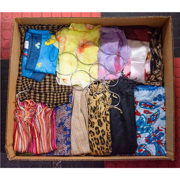 LOT OF 12 MULTI-WEATHER SCARVES & SHAWLS AND