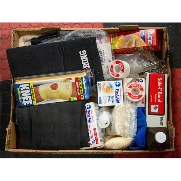 LARGE LOT OF FIRST AID SUPPLIES INCL. BACK