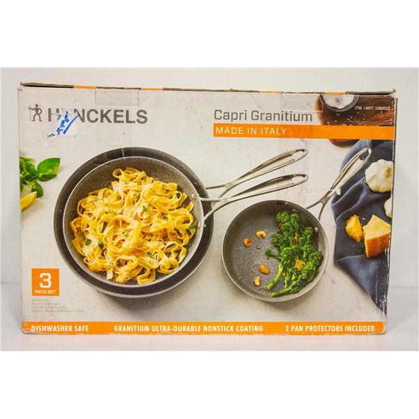 SET OF 3 HENCKELS FRYING PANS
