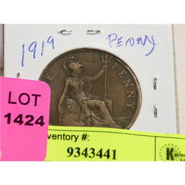1919 CANADIAN KING GEORGE PENNY