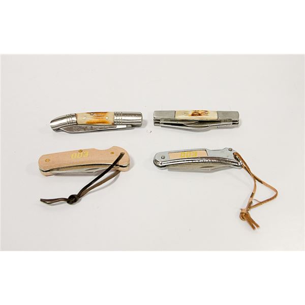 LOT OF 4 FOLDING POCKET KNIVES