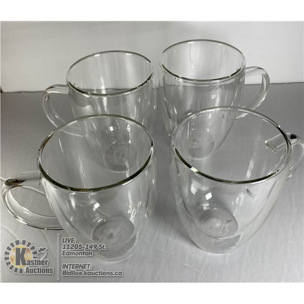 LOT OF FOUR NEW PLASTIC MUGS