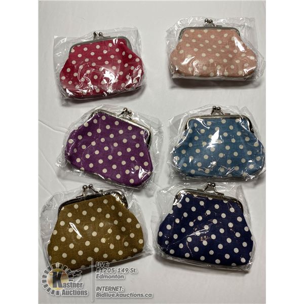 LOT OF SIX SMALL CLASP COIN PURSES