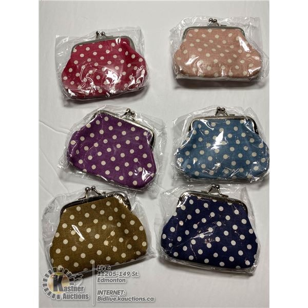 LOT OF SIX SMALL CLASP COIN PURSES