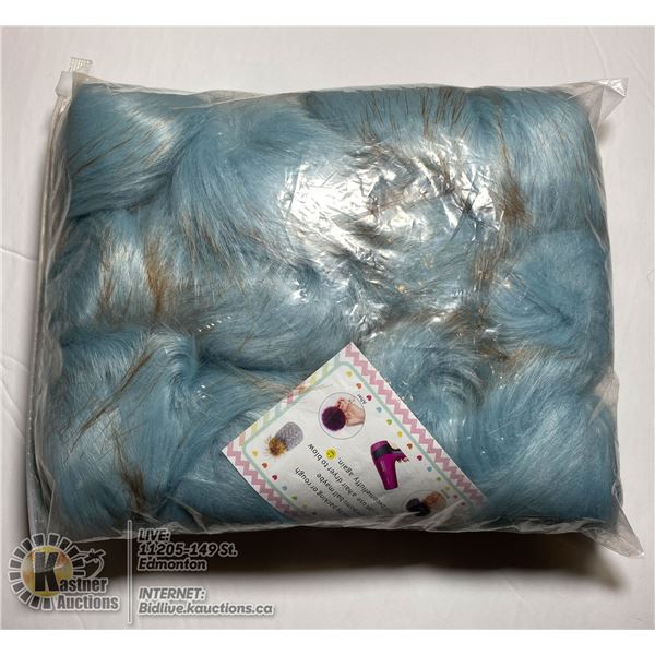 LOT OF FAUX FUR POM POMS - ELASTIC