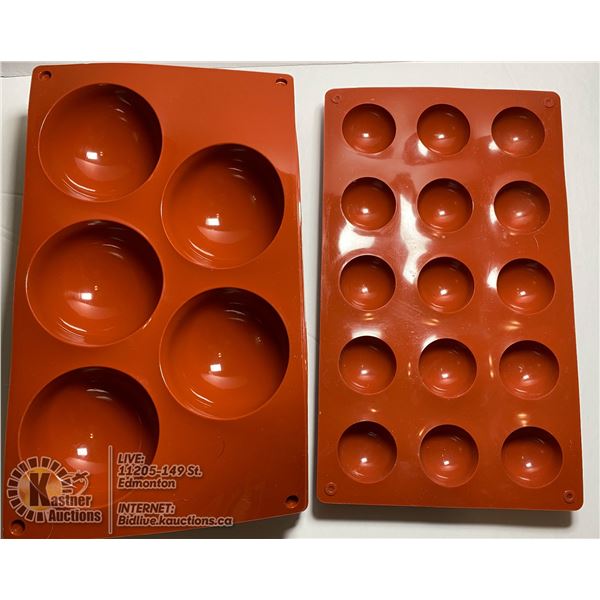LOT OF 9 SILICON MOLDS - 6 LARGE, 3 SMALL