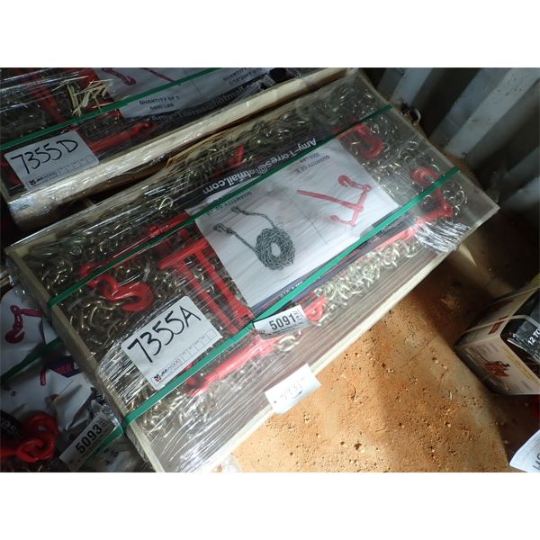 (5) 9200# RACHET BINDER (10) 3/8" 20' CHAIN 