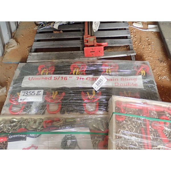 (5) 5400# RACHET BINDER (10) 5/16" 7' G80 CHAIN SLING DOUBLE