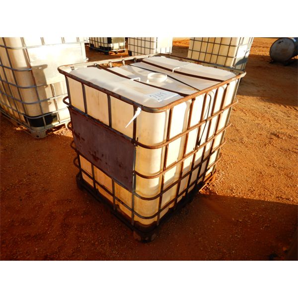 275 GALLON PLASTIC CONTAINER W/METAL CAGE (B7)