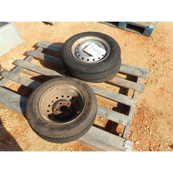 (2) 155/80R13 TIRES & RIMS (C8)