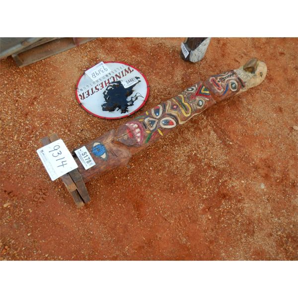 5' WOODEN TOTEM POLE, (C-6)