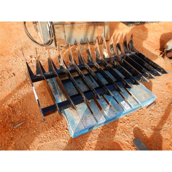 70" ROOT RAKE, fits skid steer loader