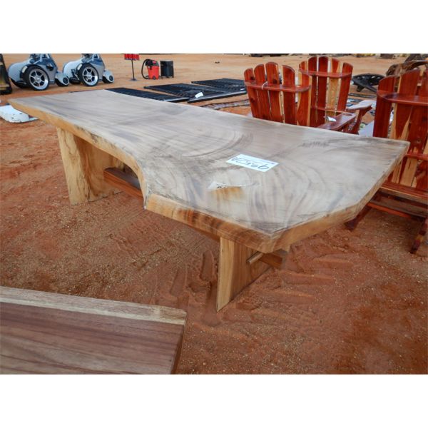 8' TEAKWOOD BENCH W/LIVE EDGE