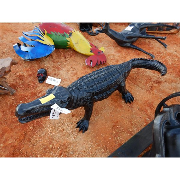 ALUM CAST BLACK ALLIGATOR  (LAWN ART)