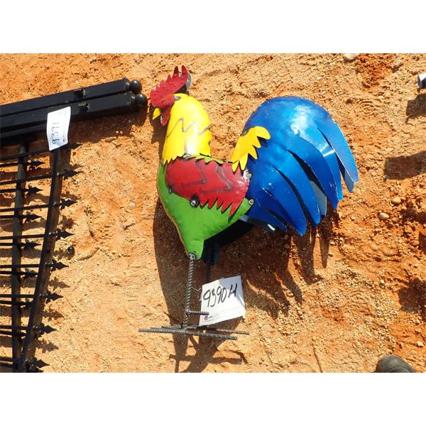 COLORFUL ROOSTER, 2' (METAL ART)