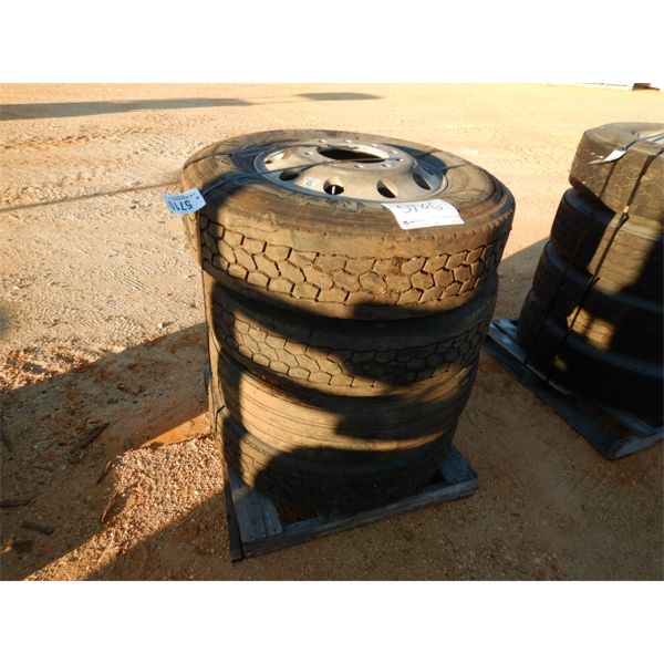 (4) 295/75R22.5 TIRES & ALUM RIMS (A-2)