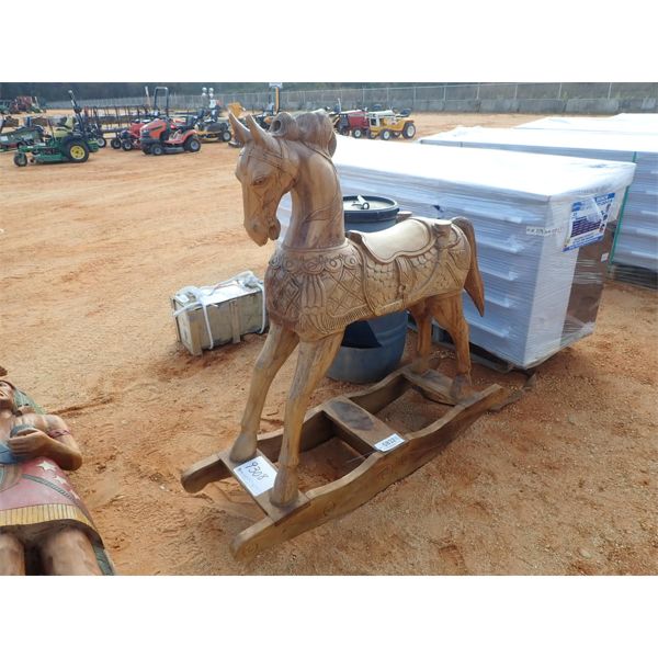 5' TEAKWOODEN ROCKING HORSE