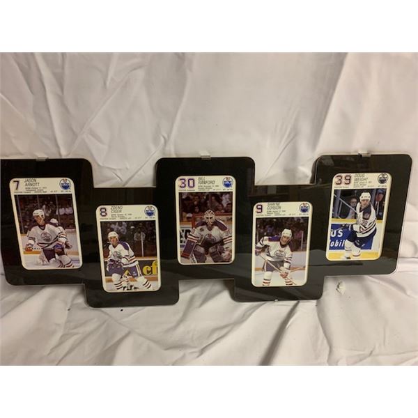 EDMONTON OILER CARDS IN FRAME