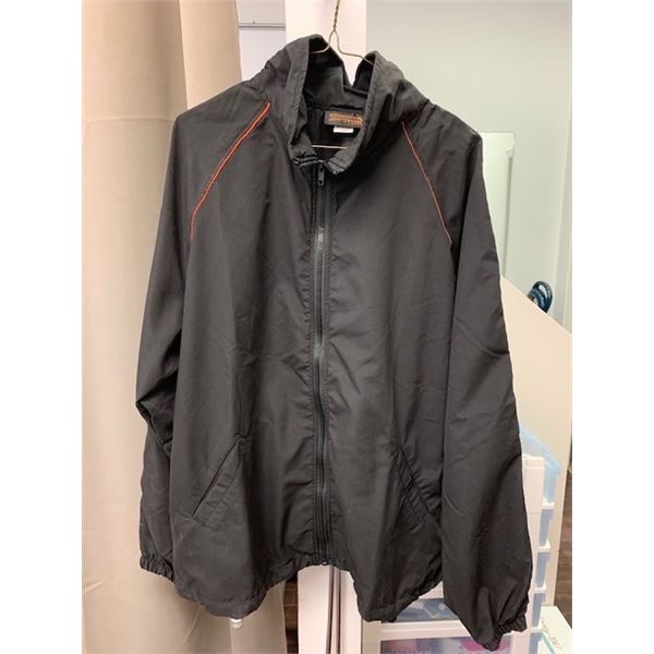 NEW KOKANEE GLACIER JACKET  LG BLACK ORANGE STRIPE