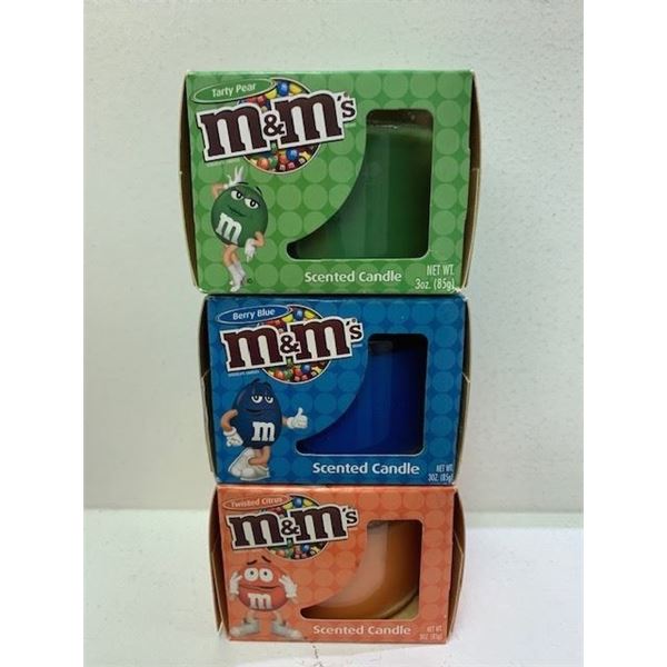 M& M 3 NEW SCENTED CANDLES