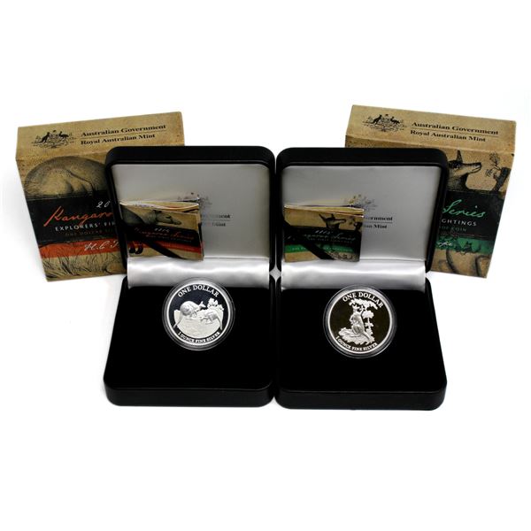 Australia- Perth Mint Issue: 2014 & 2015 Australia Explorer's First Sightings Kangaroo Series 1oz Pr